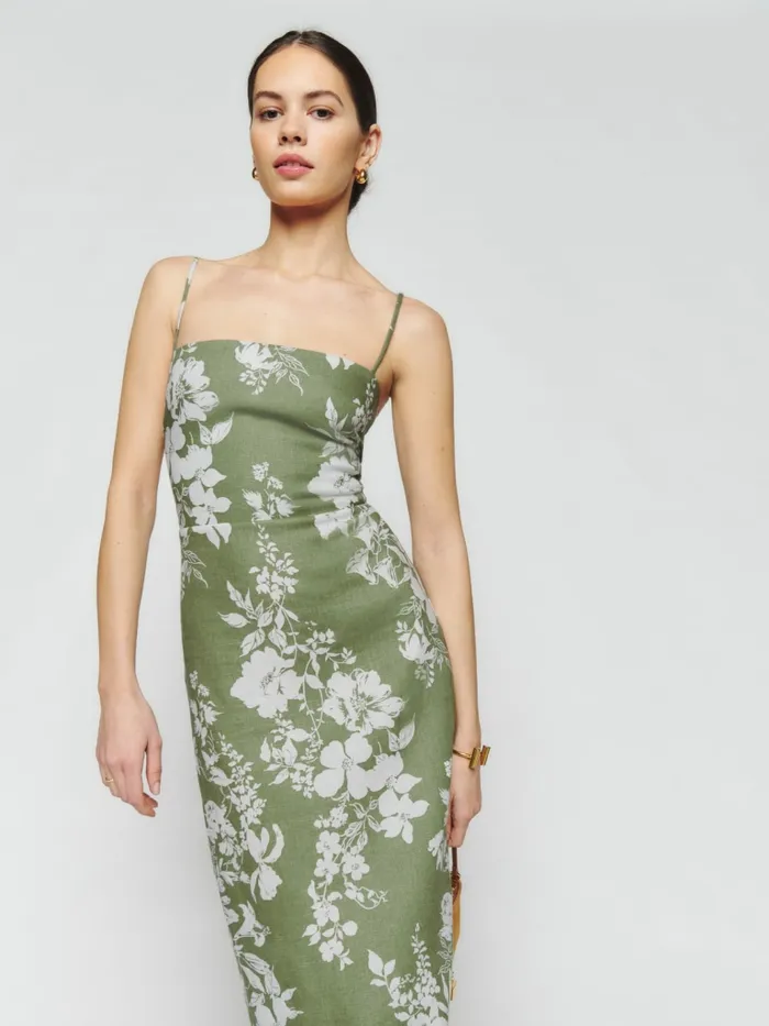 Reformation Dresses Petites Frankie Linen Dress Willow 8211 Women Reformation Dresses Petites Frankie Linen Dress Willow 8211 Women