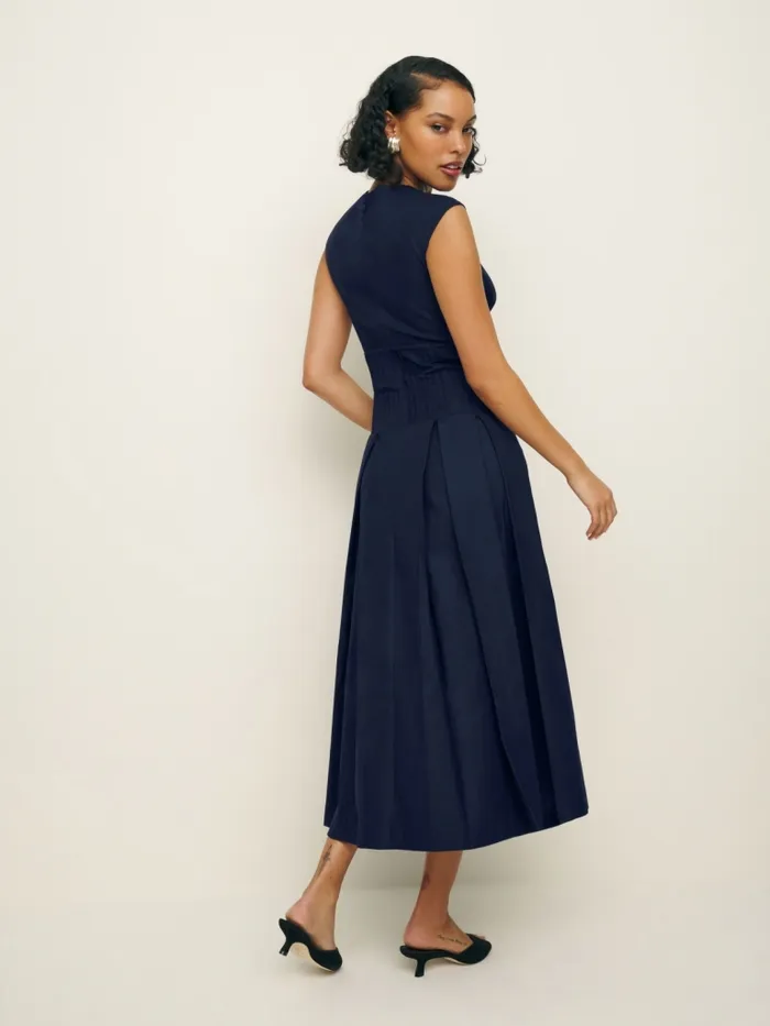Reformation Dresses Renaie Dress Navy 8211 Women Reformation Dresses Renaie Dress Navy 8211 Women