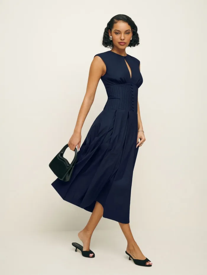 Reformation Dresses Renaie Dress Navy 8211 Women Reformation Dresses Renaie Dress Navy 8211 Women