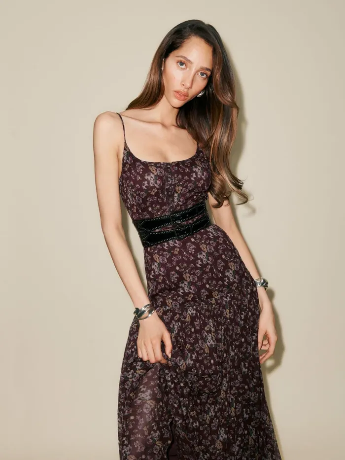 Reformation Dresses Sabien Dress Burgundy Bunch 8211 Women Reformation Dresses Sabien Dress Burgundy Bunch 8211 Women
