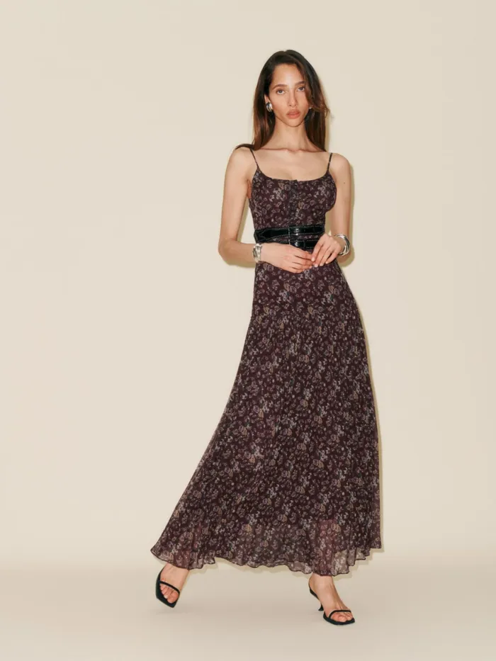 Reformation Dresses Sabien Dress Burgundy Bunch 8211 Women Reformation Dresses Sabien Dress Burgundy Bunch 8211 Women