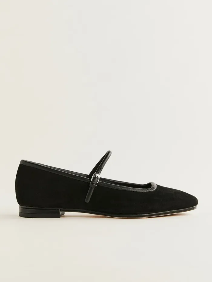 Reformation Flats Charlie Ballet Flat Black Suede 8211 Women Reformation Flats Charlie Ballet Flat Black Suede 8211 Women