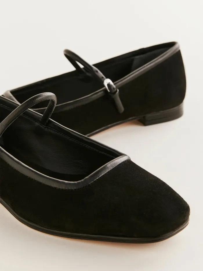 Reformation Flats Charlie Ballet Flat Black Suede 8211 Women Reformation Flats Charlie Ballet Flat Black Suede 8211 Women