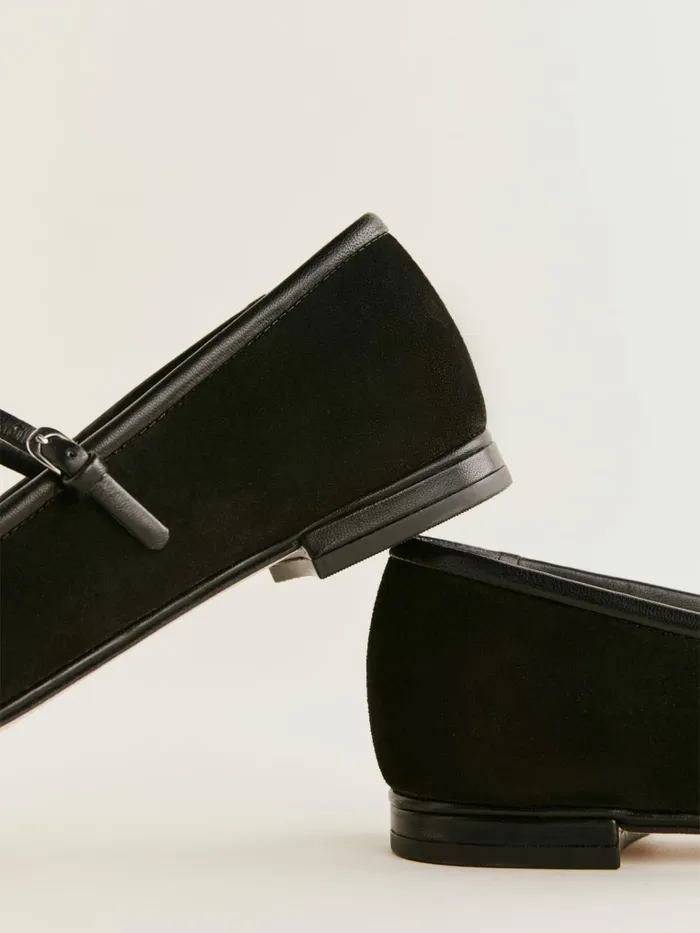 Reformation Flats Charlie Ballet Flat Black Suede 8211 Women Reformation Flats Charlie Ballet Flat Black Suede 8211 Women