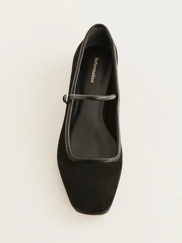 Reformation Flats Charlie Ballet Flat Black Suede 8211 Women Reformation Flats Charlie Ballet Flat Black Suede 8211 Women