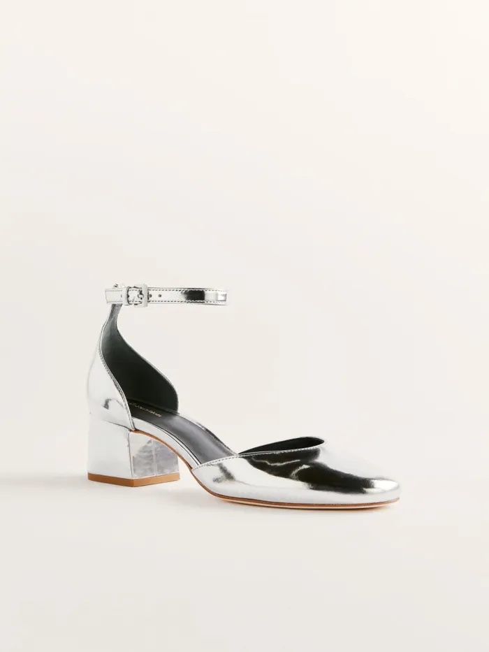 Reformation Heels Mallori Closed Toe Heel Mirror Metallic 8211 Women Reformation Heels Mallori Closed Toe Heel Mirror Metallic 8211 Women