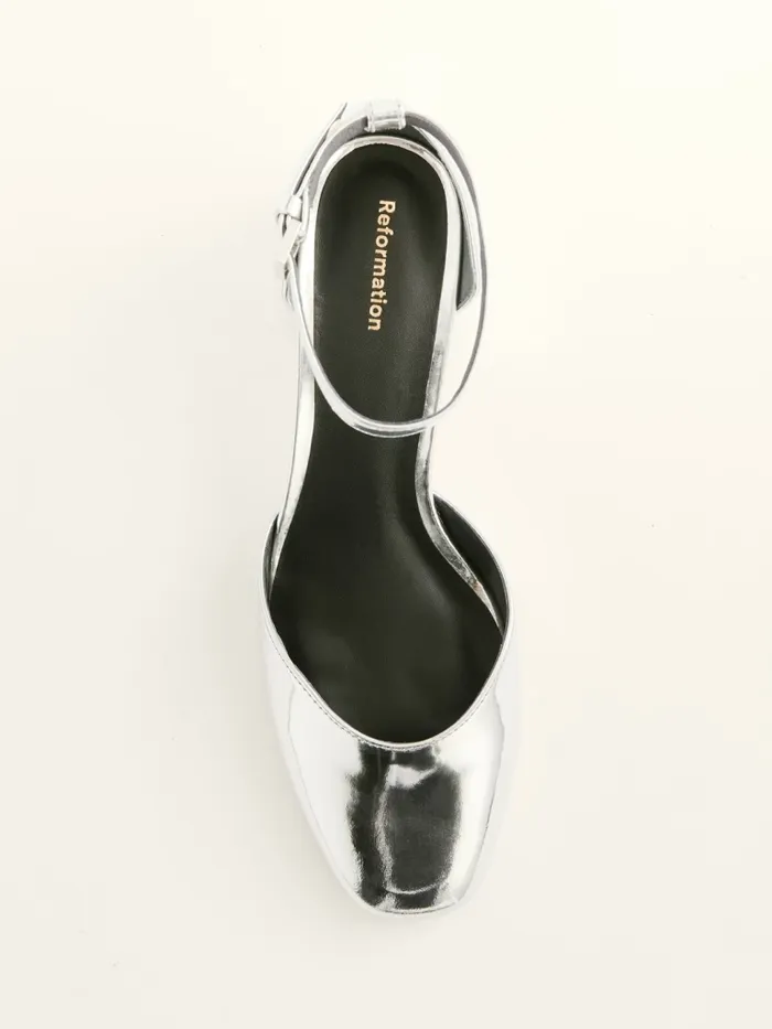 Reformation Heels Mallori Closed Toe Heel Mirror Metallic 8211 Women Reformation Heels Mallori Closed Toe Heel Mirror Metallic 8211 Women