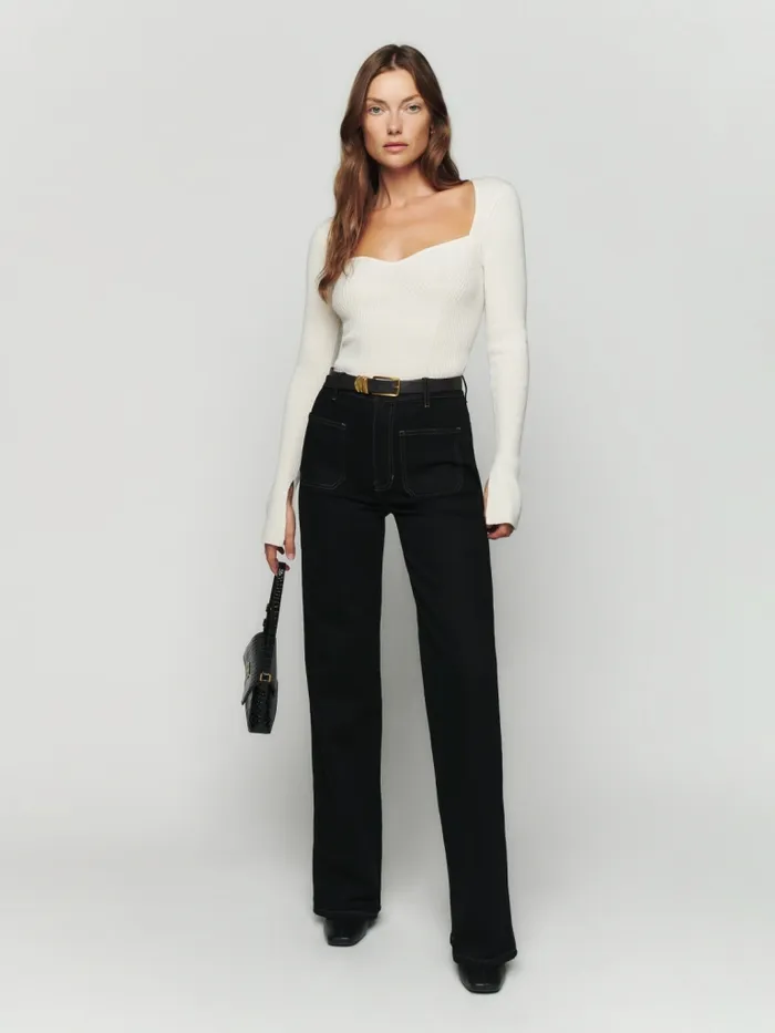 Reformation Jeans Alyssa High Rise Wide Leg Long Jeans Black 8211 Women Reformation Jeans Alyssa High Rise Wide Leg Long Jeans Black 8211 Women
