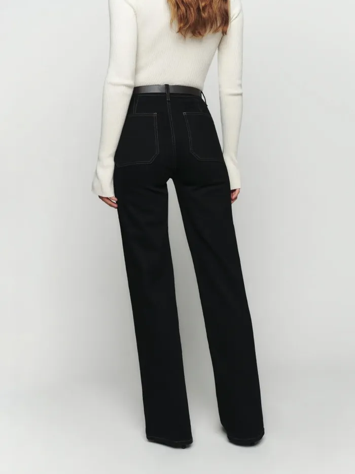 Reformation Jeans Alyssa High Rise Wide Leg Long Jeans Black 8211 Women Reformation Jeans Alyssa High Rise Wide Leg Long Jeans Black 8211 Women