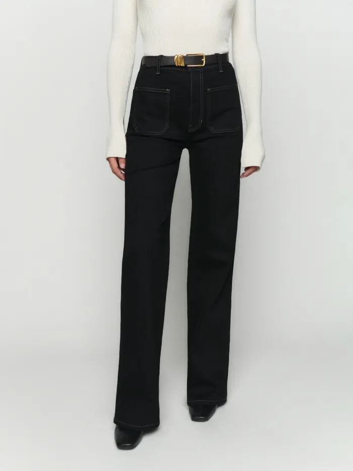 Reformation Jeans Alyssa High Rise Wide Leg Long Jeans Black 8211 Women Reformation Jeans Alyssa High Rise Wide Leg Long Jeans Black 8211 Women