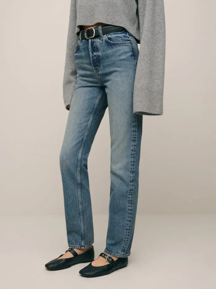 Reformation Jeans Cynthia High Rise Straight Jeans Galway 8211 Women