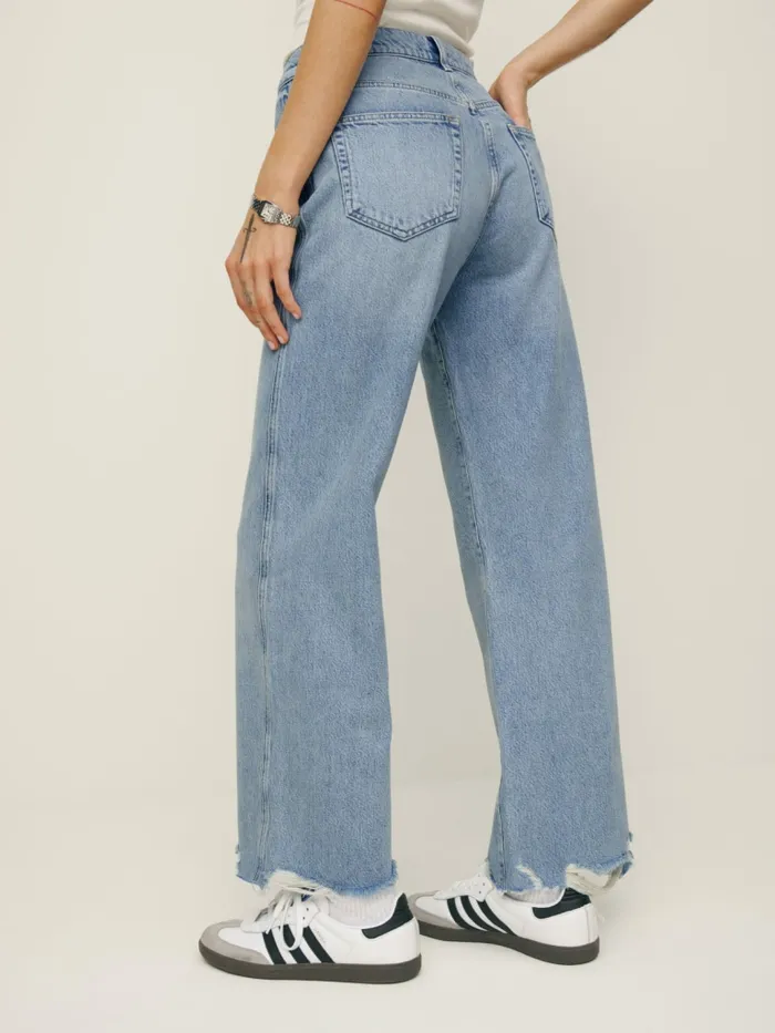 Reformation Jeans Val 90s Mid Rise Wide Leg Cropped Jeans Folsom 8211 Women