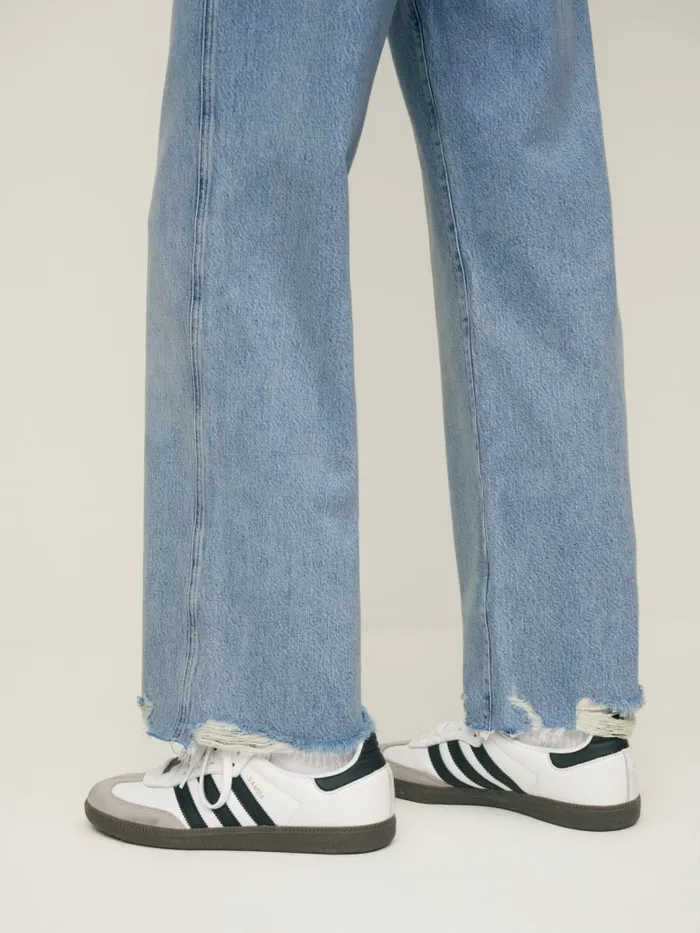 Reformation Jeans Val 90s Mid Rise Wide Leg Cropped Jeans Folsom 8211 Women