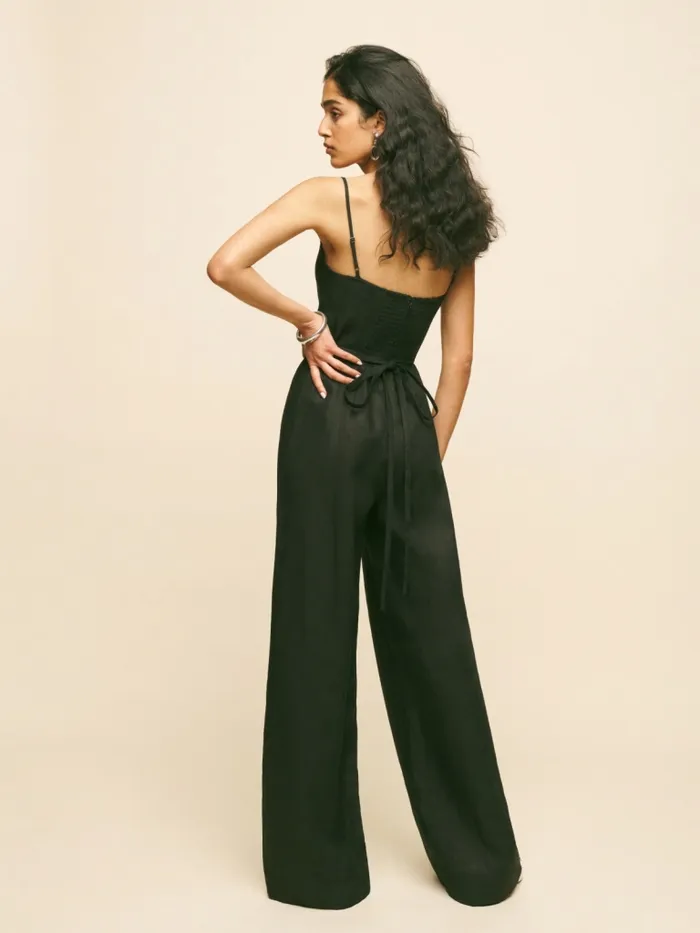 Reformation Jumpsuits Ciara Linen Jumpsuit Black 8211 Women Reformation Jumpsuits Ciara Linen Jumpsuit Black 8211 Women