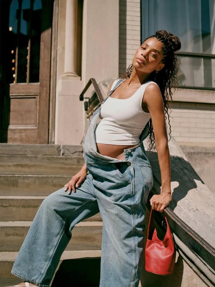 Reformation Jumpsuits River Relaxed Denim Overalls Galway 8211 Women