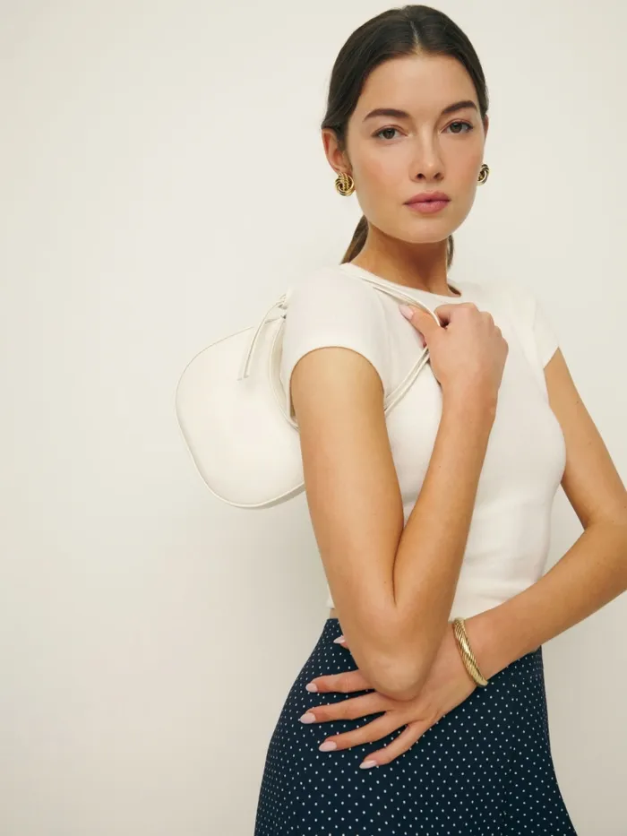 Reformation Mini Bags Mini Rosetta Shoulder Bag White Leather 8211 Women