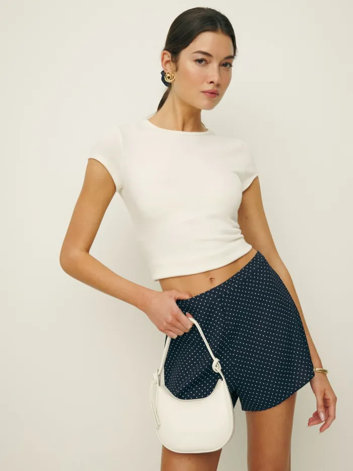 Reformation Mini Bags Mini Rosetta Shoulder Bag White Leather 8211 Women