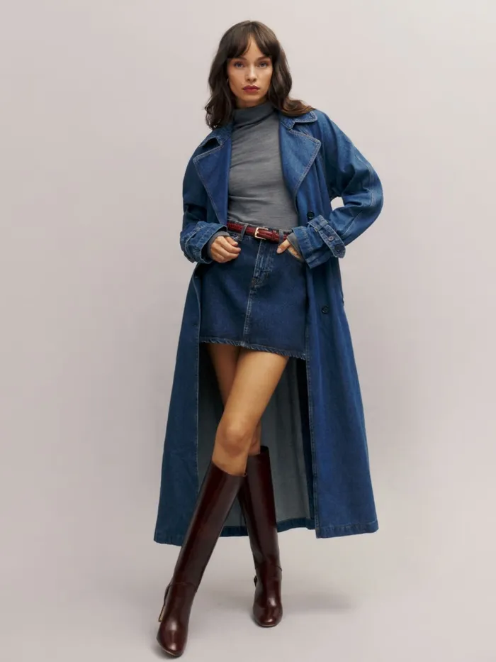 Reformation Outerwear Hayes Denim Trench Coat Estes 8211 Women Reformation Outerwear Hayes Denim Trench Coat Estes 8211 Women
