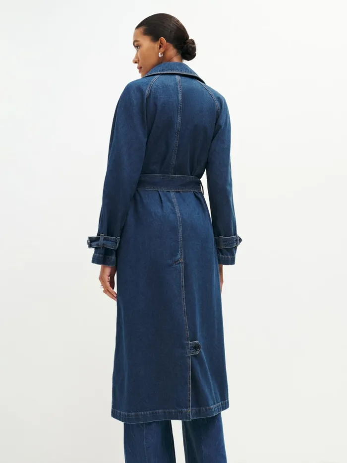 Reformation Outerwear Hayes Denim Trench Coat Estes 8211 Women Reformation Outerwear Hayes Denim Trench Coat Estes 8211 Women