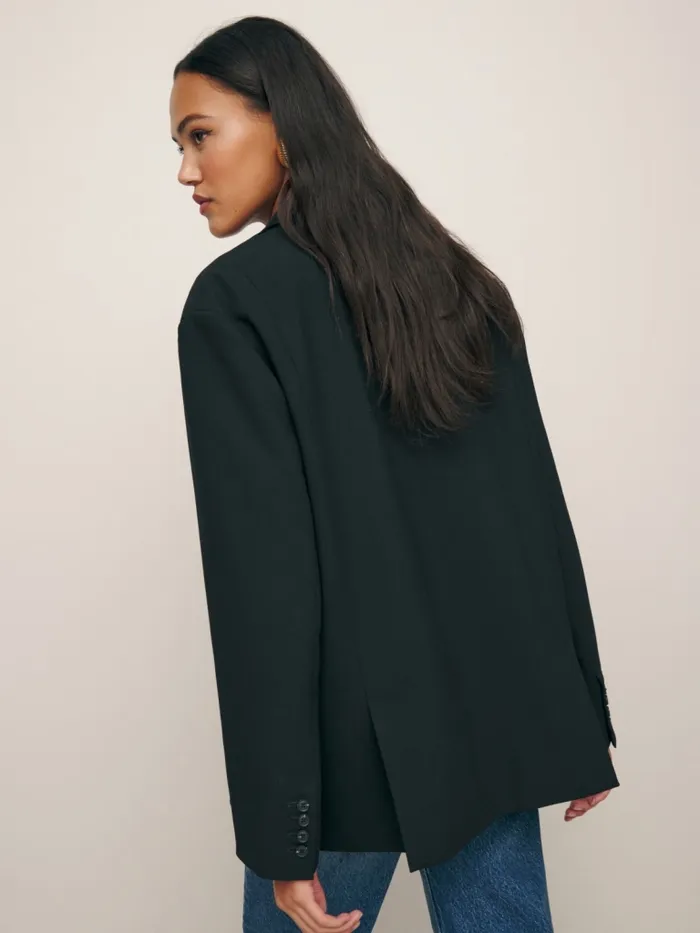 Reformation Outerwear Natalia Oversized Blazer Black 8211 Women