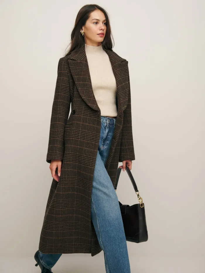 Reformation Outerwear Oscar Nipped Waist Coat Brown Check 8211 Women Reformation Outerwear Oscar Nipped Waist Coat Brown Check 8211 Women