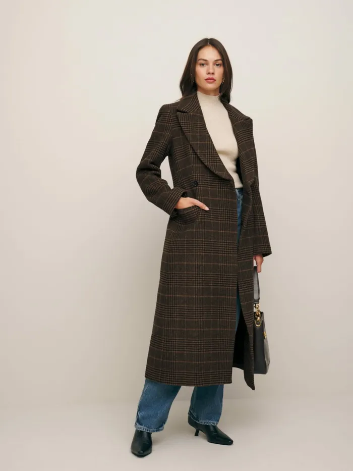 Reformation Outerwear Oscar Nipped Waist Coat Brown Check 8211 Women Reformation Outerwear Oscar Nipped Waist Coat Brown Check 8211 Women
