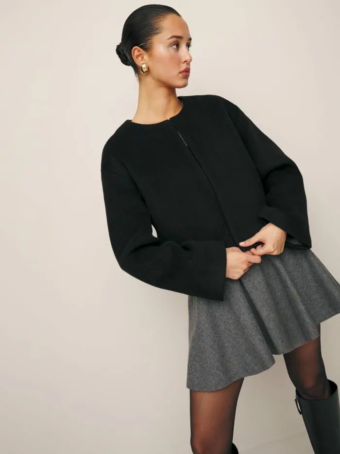 Reformation Outerwear Porter Cropped Jacket Black 8211 Women Reformation Outerwear Porter Cropped Jacket Black 8211 Women