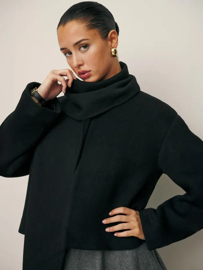 Reformation Outerwear Porter Cropped Jacket Black 8211 Women Reformation Outerwear Porter Cropped Jacket Black 8211 Women