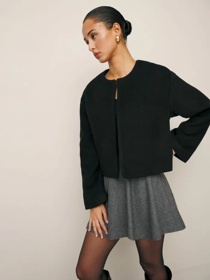 Reformation Outerwear Porter Cropped Jacket Black 8211 Women Reformation Outerwear Porter Cropped Jacket Black 8211 Women