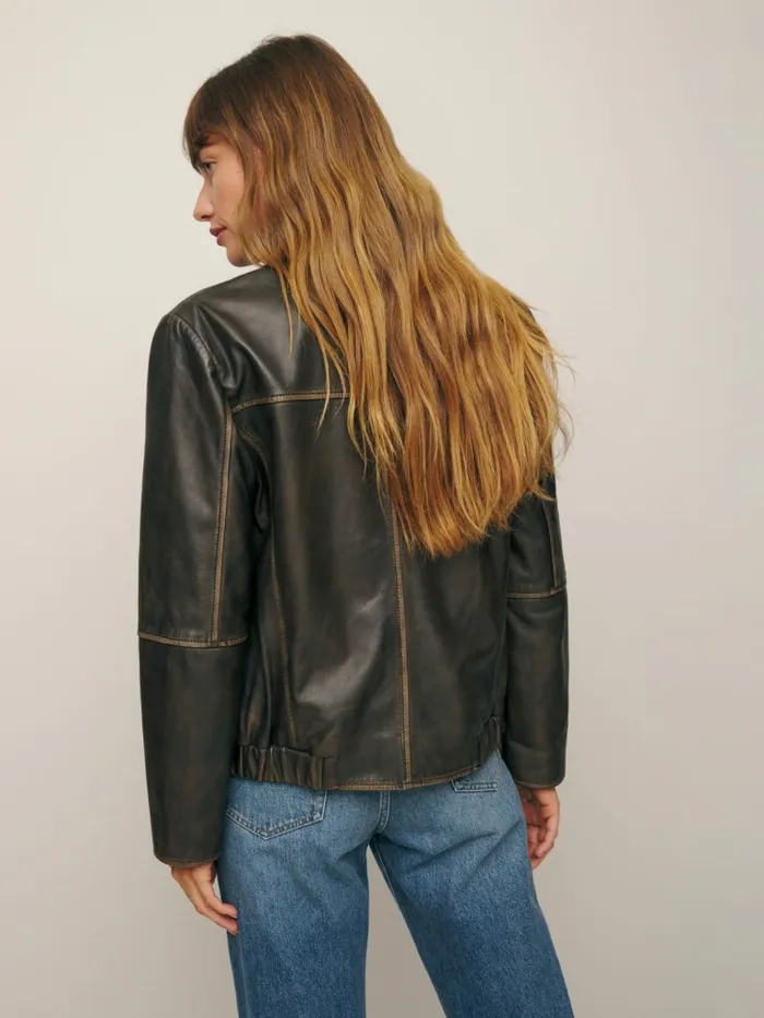 Reformation Outerwear Veda Allen Leather Jacket Pit Stop 8211 Women