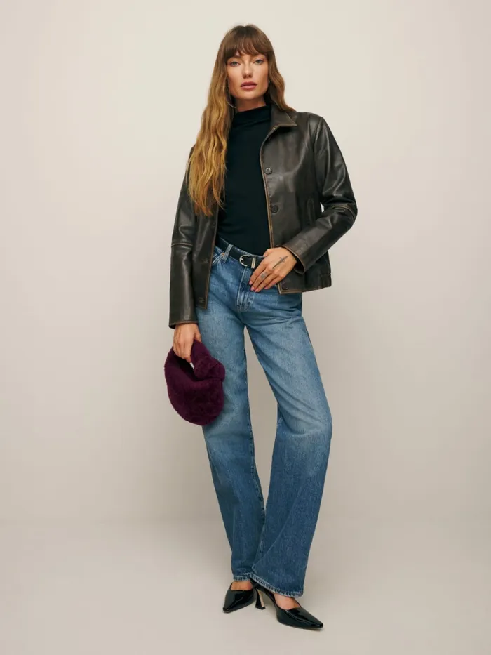 Reformation Outerwear Veda Allen Leather Jacket Pit Stop 8211 Women