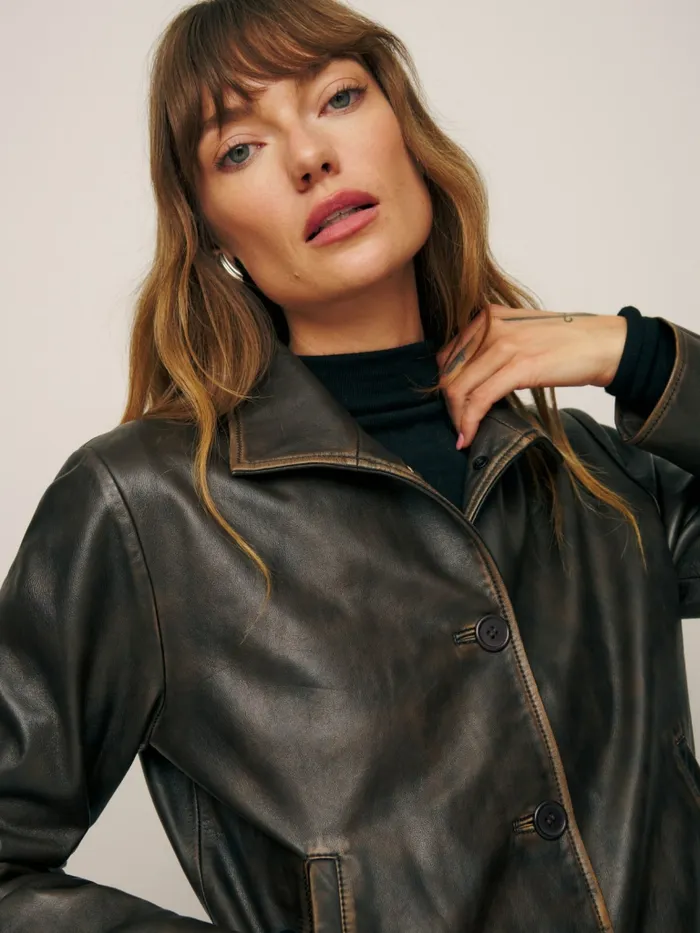Reformation Outerwear Veda Allen Leather Jacket Pit Stop 8211 Women