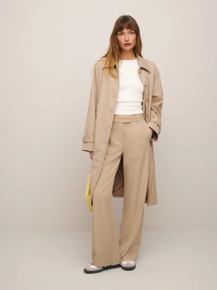 Reformation Pants Carter Mid Rise Pant Khaki 8211 Women