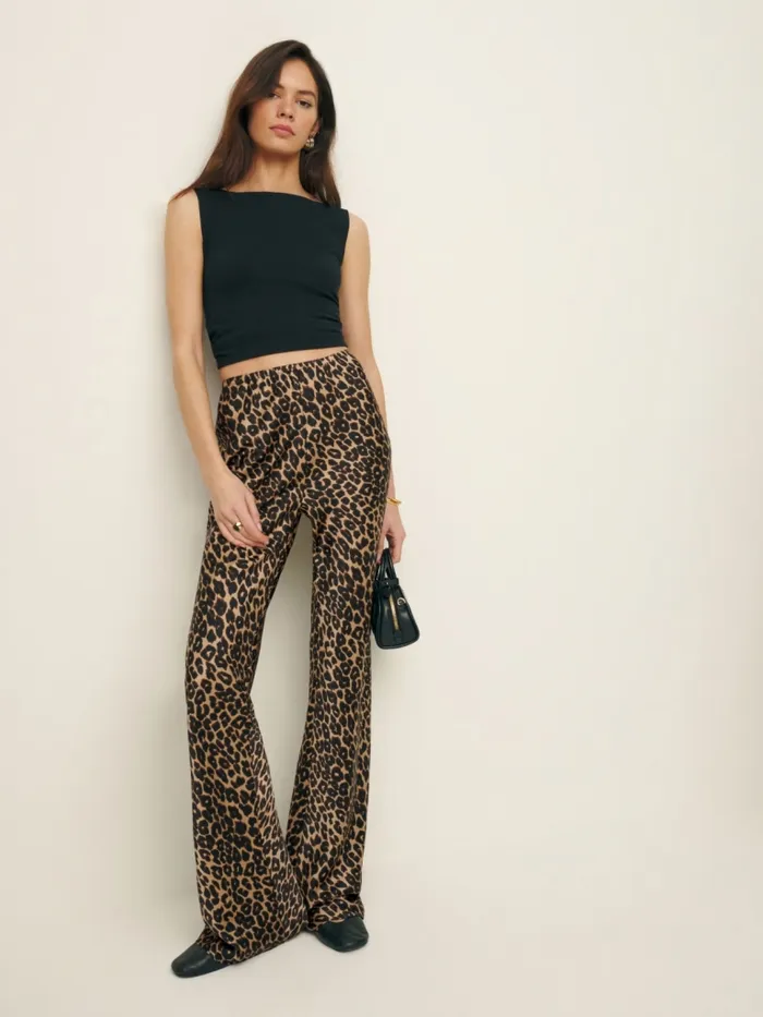 Reformation Pants Gale Satin Mid Rise Bias Pant Leo 8211 Women