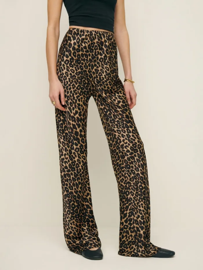Reformation Pants Gale Satin Mid Rise Bias Pant Leo 8211 Women