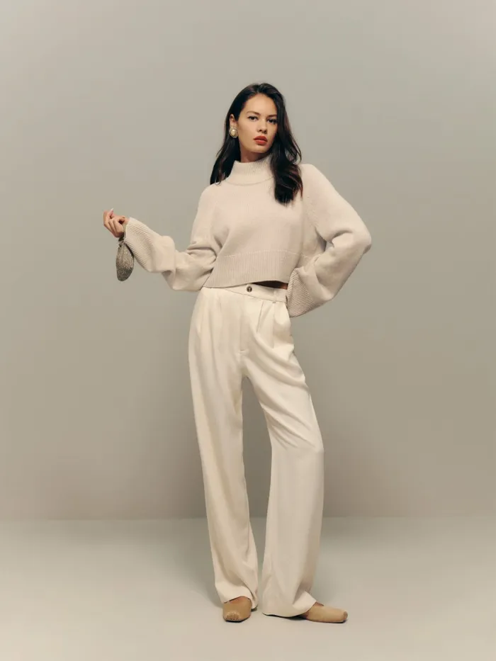 Reformation Pants Petites Mason Pant Oyster 8211 Women