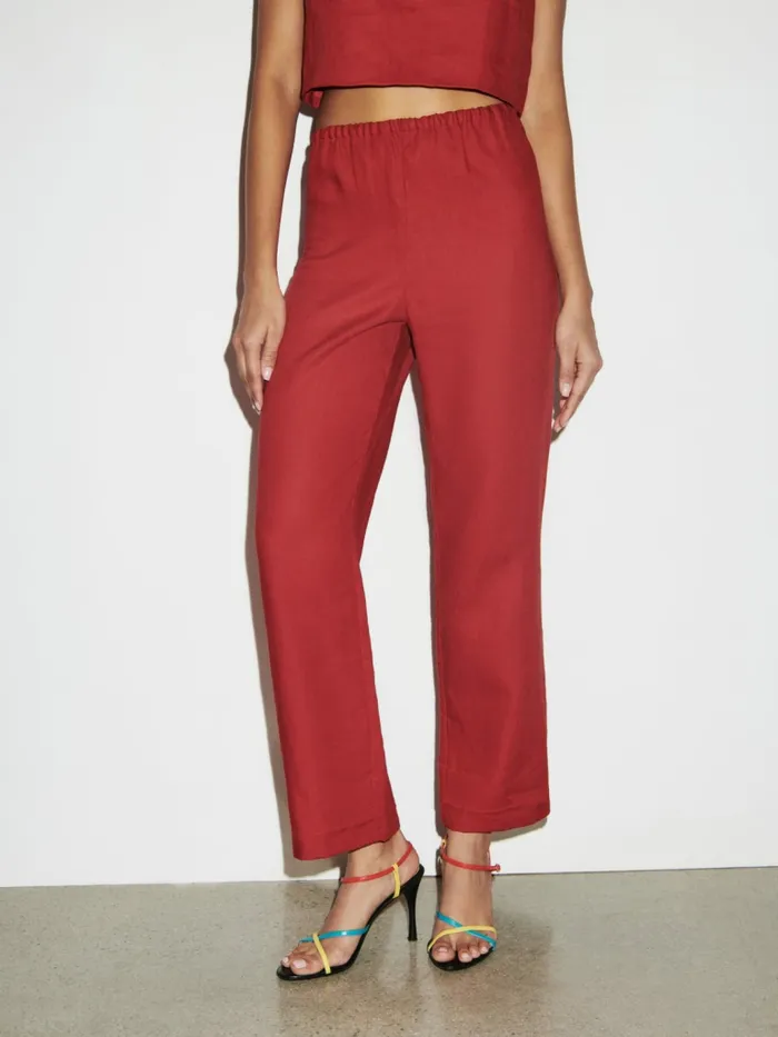 Reformation Pants Petites Remi Cropped Linen Pant Sundried Tomato 8211 Women Reformation Pants Petites Remi Cropped Linen Pant Sundried Tomato 8211 Women