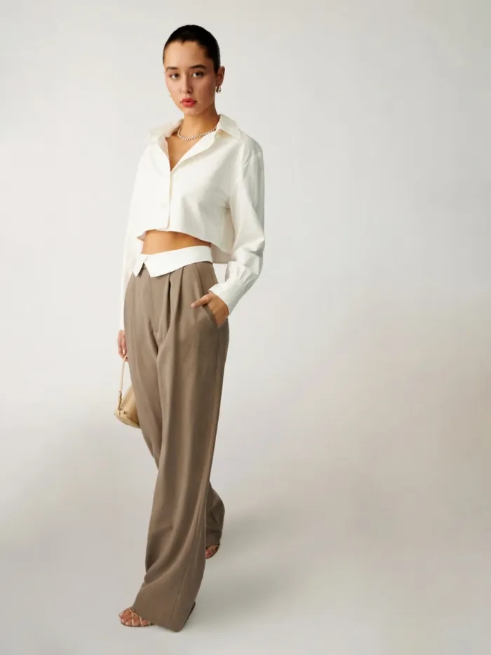 Reformation Pants Petites Stevie Pant Mushroom 8211 Women