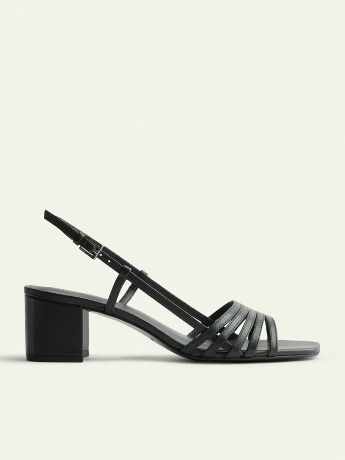 Reformation Sandals Eleonora Sling Back Block Heel Sandal Black 8211 Women