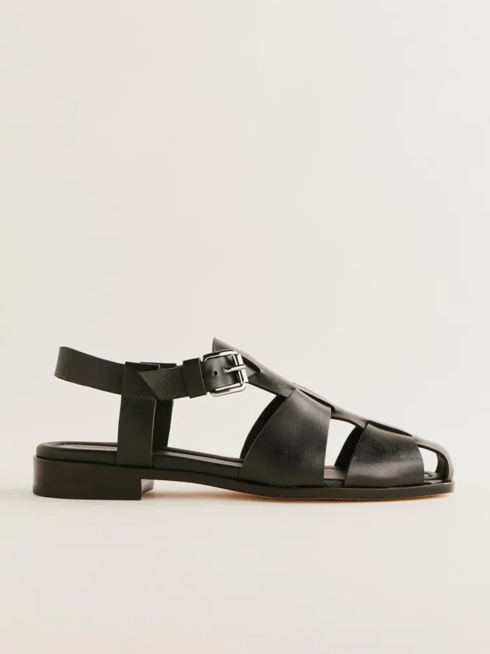 Reformation Sandals Freya Fisherman Sandal Black Leather 8211 Women