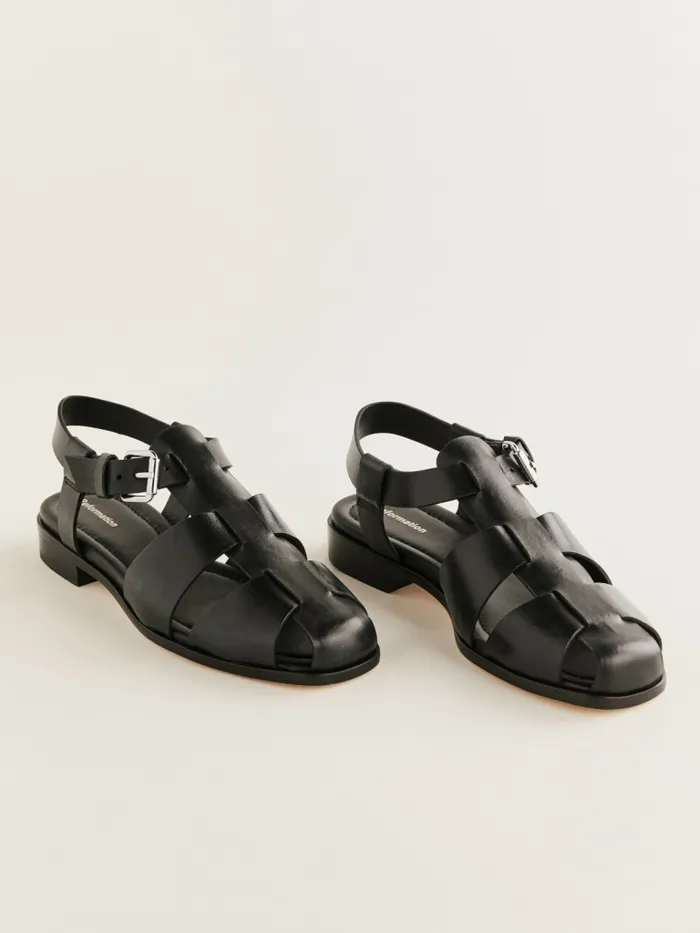 Reformation Sandals Freya Fisherman Sandal Black Leather 8211 Women