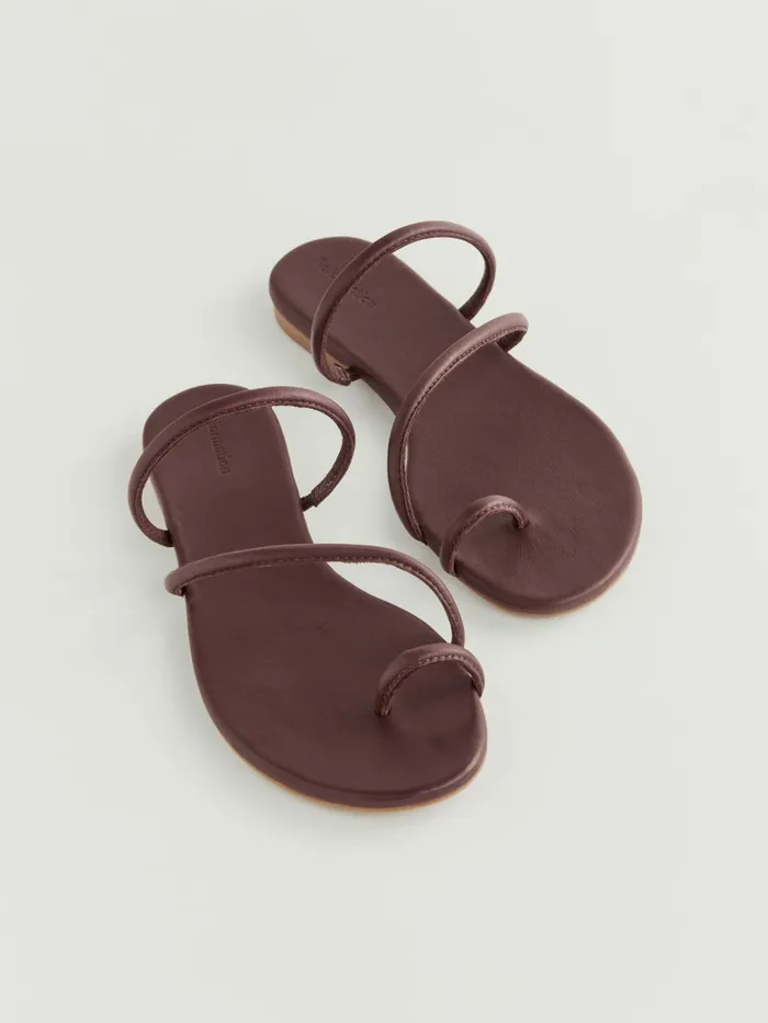 Reformation Sandals Ludo Toe Ring Strappy Flat Sandal Chestnut 8211 Women Reformation Sandals Ludo Toe Ring Strappy Flat Sandal Chestnut 8211 Women
