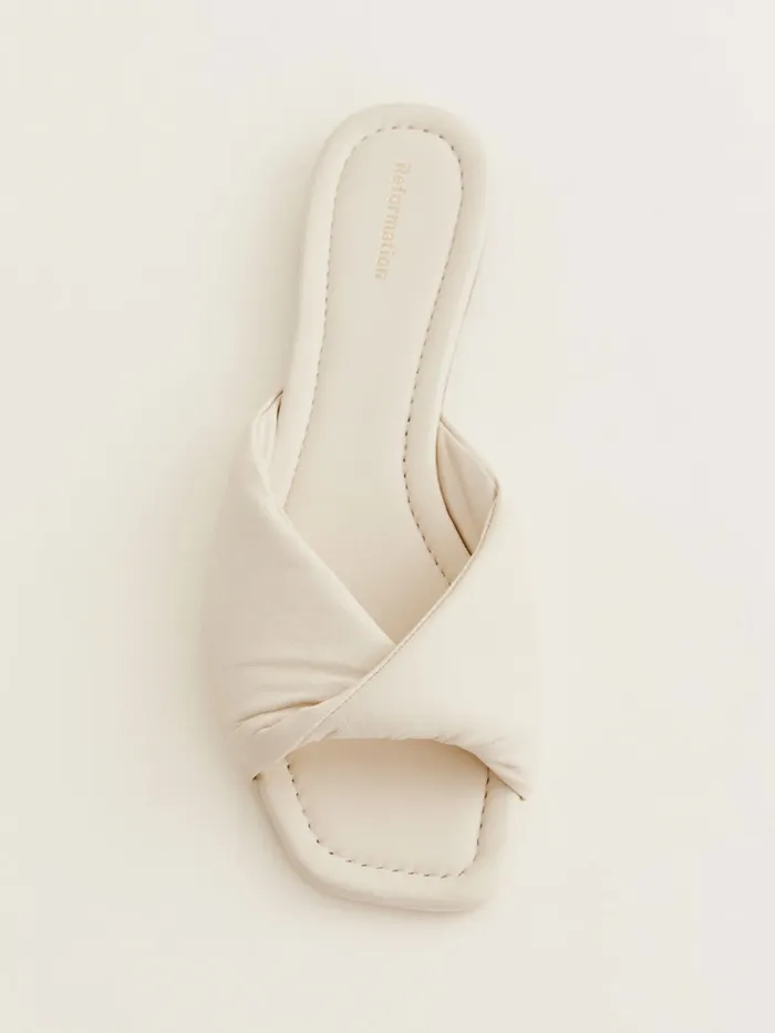 Reformation Sandals Mikki Twist Flat Sandal Almond Leather 8211 Women Reformation Sandals Mikki Twist Flat Sandal Almond Leather 8211 Women