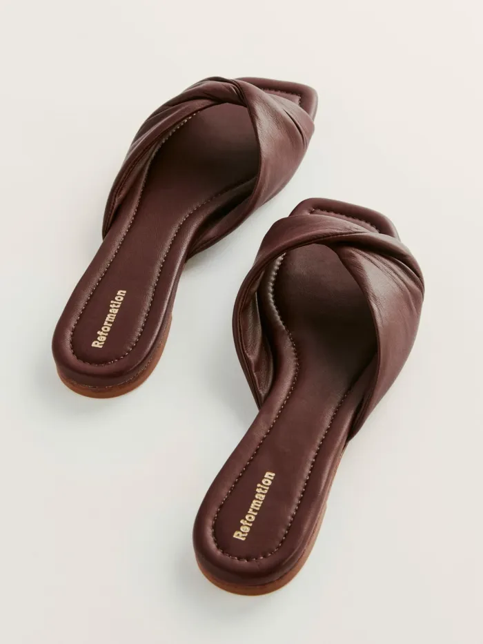 Reformation Sandals Mikki Twist Flat Sandal Chestnut 8211 Women Reformation Sandals Mikki Twist Flat Sandal Chestnut 8211 Women