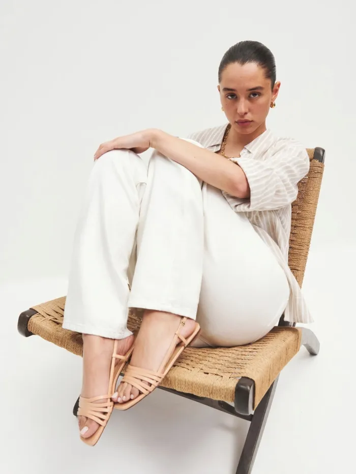 Reformation Sandals Millie Lattice Flat Sandal Natural 8211 Women