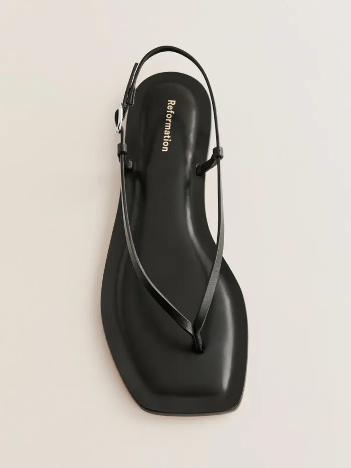 Reformation Sandals Vincenza Thong Sandal Black Leather 8211 Women Reformation Sandals Vincenza Thong Sandal Black Leather 8211 Women