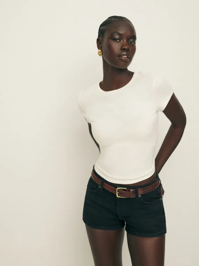 Reformation Shorts Annie Stretch Low Rise Jean Shorts Vana 8211 Women