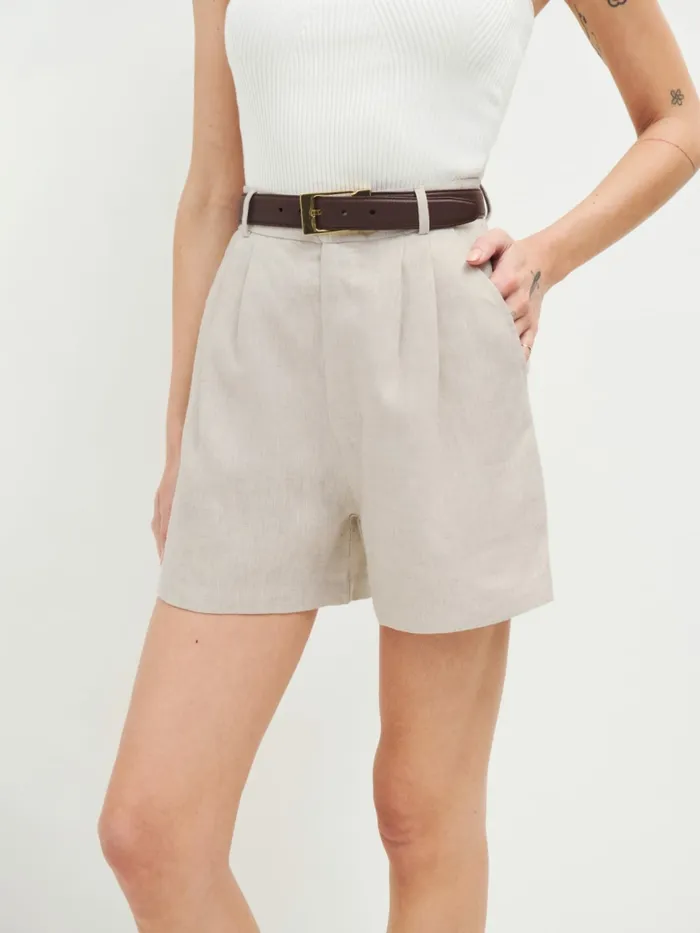 Reformation Shorts Mason Linen Short Oatmeal 8211 Women Reformation Shorts Mason Linen Short Oatmeal 8211 Women