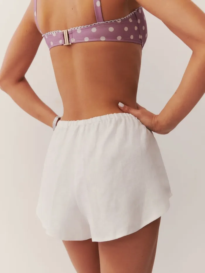 Reformation Shorts Tillie Linen Short White 8211 Women