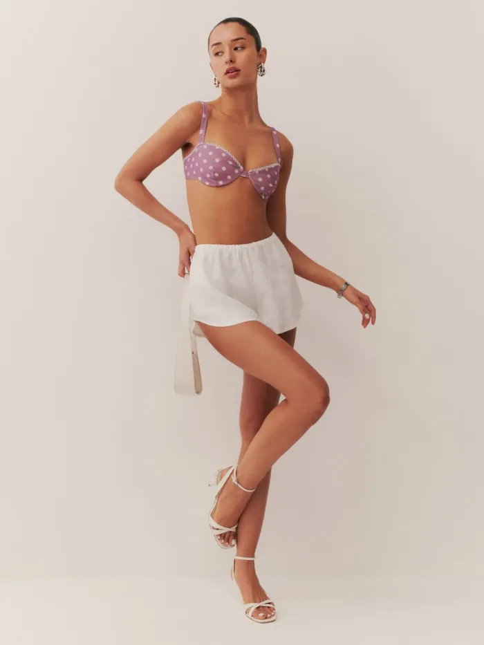 Reformation Shorts Tillie Linen Short White 8211 Women